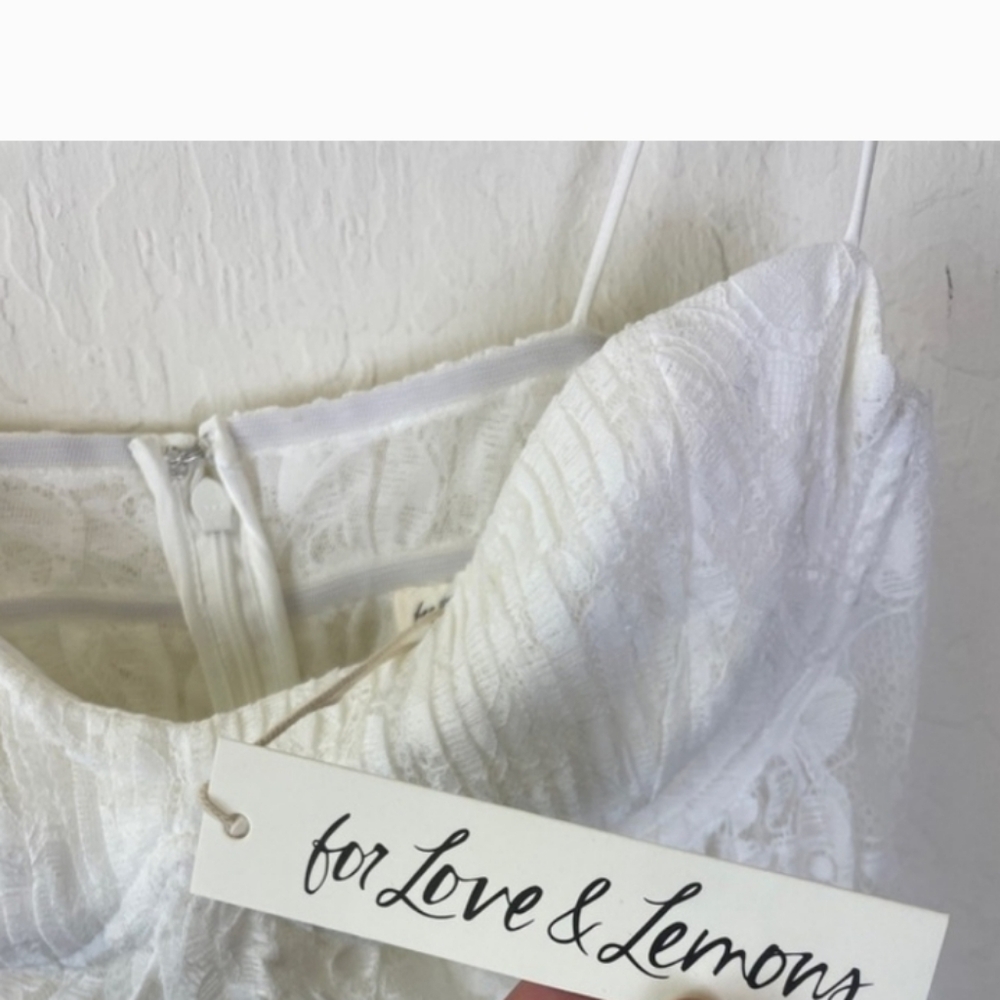 For Love & Lemons Lorena Maxi Dress White Lace - Picture 9 of 15